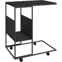 vidaXL Beistelltisch mit Rollen Schwarz 55x36x63,5 cm Holzwerkstoff