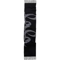 Lala Berlin Schal - Wolle - 180x38 cm - Schwarz m. Print - - One Size - Schals