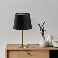 Opviq , Hochwertige Tischlampe, Metallkörper, Antik, 21 x 21 x 39 cm | Stoffschirm Ø17-21 h:17 cm | 200 cm Kabel mit Schalter | E27 Max 40 W, ideal für Hotel & modernes Zuhause.