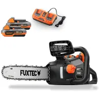 FUXTEC 2x20V Akku Kettensäge | 14 Zoll Schwertlänge | Akku& Ladegerät | Kettengeschwindigkeit von 15m/s| FX-E2KSSET