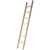 Proregal Stufenanlegeleiter fein + lasiert Made in Germany | 7 Stufen | 1,9m Länge | Ohne Traverse | Fichte, Braun | Holzleiter