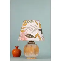 Opviq , Hochwertige Tischlampe, Keramikkörper, Orange, Ø25 h:20 cm, Höhe: 35 cm, Kabel: 150 cm, E27 Fassung, Max 40 W, Rustikales Design, Ideal für Wohnräume.
