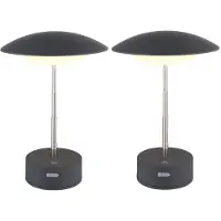 Globo Lighting 2x LED Tischleuchte, anthrazit, dimmbar, verstellbar, H 26cm