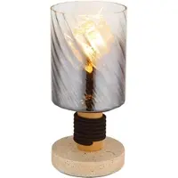Globo LED Tischleuchte Beistelllampe Leselampe Schalter rauchfarben Dimmbar H 25,4 cm