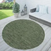 TT Home In-& Outdoorteppich Wetterfest Terrasse Küche Modern Mit Umrandung Unifarben Größe 120 cm Rund