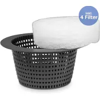 Pool Total Spar-Set> 4x PureFlow Filtereinsatz inkl. GRE Composite Pool Skimmerkorb