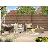 WOODTEX Braun 180x180 cm Rhombus Sichtschutzzaun, Kiefer Holz Gartenzaun DIY Bausatz, Kesseldruckimprägniert KDI, Langlebiger Holz Zaun, Einfriedung