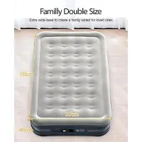 Famanu Luftbett mit Integrierter Pumpe - Selbstaufblasbar - 2 Personen - 193 x 137 x 46 cm - Grau
