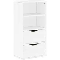 Helloshop26 - Klassischer Beistelltisch mit 2 Schubladen und 2 Ablagen 40 x 24 x 79 cm aus massivem Kiefernholz 02_0058041
