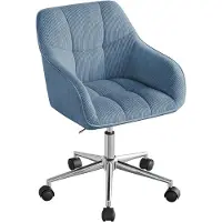 Woltu Homeoffice Stuhl, Schreibtischstuhl, Drehstuhl, Schminkstuhl, höhenverstellbar : Blau Farbe: Blau