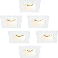 LEDVION 6er Set LED Einbaustrahler Weiss GU10 Fassung Warmweiss