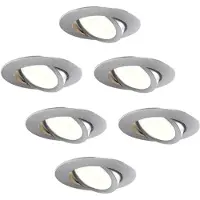 LEDVION 6er Set LED Einbaustrahler Weiss 5W Warmweiss wasserdicht IP65
