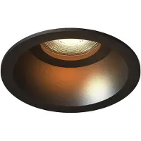 LEDVION LED Einbaustrahler Rund Schwarz GU10 Fassung 3W Warmweiss dimmbar