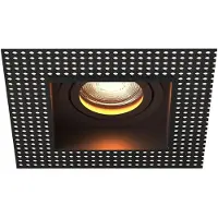 LEDVION LED Einbaustrahler Quadratisch Schwarz dimmbar 3W Warmweiss
