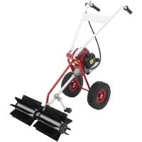 StarTech.com Handgeführte Benzin-Kehrmaschine - 4-Takt Kehrbesen für Einfahrt, Rasen und Schnee - Rollbürste - 60×60×96 cm - rot