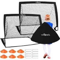 Famanu Fußballtore für Kinder - 121,92 cm x 91,44 cm - Set von 2 mit Netz und Zubehör - inklusive Tragetasche