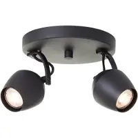 Lightbox Ø 20 cm,2x GU10, 350 lm, 3000 K, warmweiß, dimmbar, schwarz, Metall