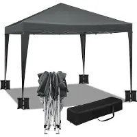 Famanu Pavillon 3 x 3 m mit 4 Sandtaschen - wasserfest, stabil, anpassbare Höhe, anthrazit