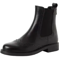 Tamaris Chelseaboots , Damen, Gr. 39, Textil, schwarz, Leder, Lyralochung, Basic, Schuhe Chelseaboots, Schlupfboots, Stiefelette mit modischer Lyralochung