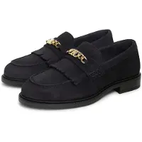 Tommy Hilfiger Loafer "TH CHAIN FRINGE SUEDE LOAFER" Blockabsatz, Slipper mit modischen Fransen
