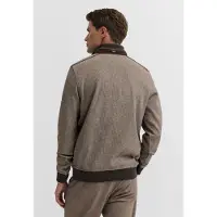 Bugatti Troyer "Modern Fit", Herren, Gr. L, braun (80, braun), 92% Baumwolle, 8% Polyester, Strukturmuster, normal, Pullover Troyer, Modern Fit Baumwollmix Struktur