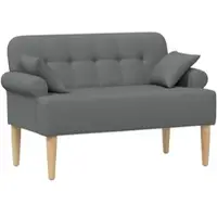 vidaXL Zweisitzer mit Knopfheftung Dunkelgrau 120 x 65 x 79 cm Stoff