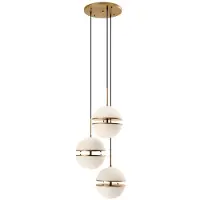 Casa Padrino Luxus Hängeleuchte Antik Messingfarben / Weiß Ø 45 x H. 190 cm - Luxus Wohnzimmerlampe