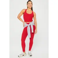 Fabletics Heatherflex High-waisted Legging Holly Berry Heather Größe: XXS REG | Sport-Leggings Outlet | Damen