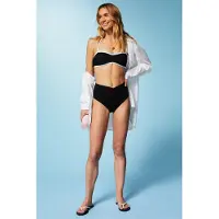 Fabletics Bandeau Swim Top Black/classic White Größe: XXS REG | Badeanzüge Outlet | Damen | Weiß