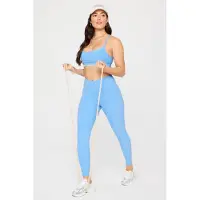 Fabletics Heatherflex High-waisted Legging Bali Blue Heather Größe: 2X REG | Sport-Leggings Outlet | Damen | Blau