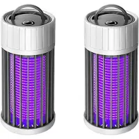 Jojomino 2X Moskitolampe, Elektrischer USB-Insektenvernichter 360 UV-Fliegenvernichter, Tragbares Insektenvernichter-Licht für Den Innen- und Außenbereich