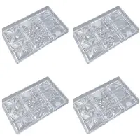 Jojomino 4X Schokoladen SüSsigkeit Riegel Form Polycarbonat Schokoladen Form Kunststoff Backen GebäCk Kuchen Form Bonbon SüßWaren Werkzeug