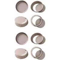 Jojomino Torten Pfanne, 4 Zoll Quiche Pfanne Abnehmbare Antihaft Blechdose (8 Packungen)