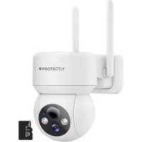 Siltcon Protectly 2K Überwachungskamera Außen – WLAN Kamera mit Nachtsicht, 355° PTZ, Zwei-Wege-Audio, Sirene, IP66 & 64GB SD
