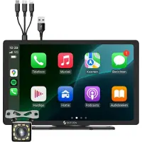 Siltcon CarPlay Android Auto Display 9 Zoll kabellos – HD-Rückfahrkamera