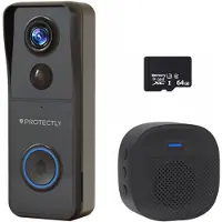 Protectly Video-Türklingel mit Kamera 4K – WLAN, Gong, 64GB SD, ohne Abo