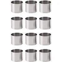 Jojomino 12 Stück Runde Keks Ausstecher Rostfreier Stahl Mousse Ring Kreis Ausstecher Braten Eier Ringe Backen Werkzeug