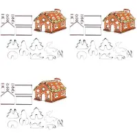 Jojomino 54 Stücke 3D Lebkuchen Haus Edelstahl Weihnachten Szenario Ausstech Formen Set Keks Form Fondant Cutter Backen Werkzeug