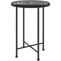vidaXL Esstisch Schwarz Ø55 cm Hartglas und Stahl