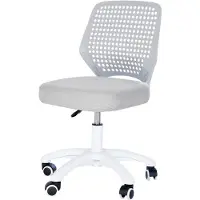 Roba Kinderbürostuhl Smart Grow grau - Ergonomischer Drehstuhl ohne Armlehnen - Höhenverstellbar - Mit Sicherheitsrollen - Modernes Design