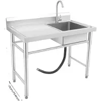 OEM Küchenspüle, freistehendes Design, Edelstahlkonstruktion, Silber