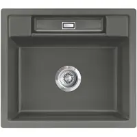 SYSTEMCERAM Flächenbündige Spüle BELA 57 F in LAVA mit Handbetätigung / / Keramikspüle
