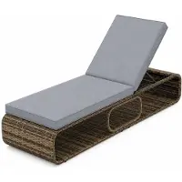 KOMFOTTEU Sonnenliege mit Auflage, Gartenliege aus Polyrattan, Liegestuhl mit 7 fach verstellbarer Rückenlehne, Relaxliege bis 180 kg belastbar, Outdoor Liege für Garten, Balkon & Terrasse