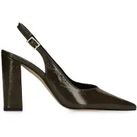 Manfield Dunkelgrüne Leder-Slingbacks | Größe 40