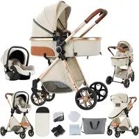 StarTech.com 3-in-1-Kinderwagen - Kombikinderwagen - Aluminiumrahmen - Faltbar - Autokindersitz-kompatibel - Tragfähigkeit 20 kg - Weiß