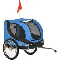 Northio Hundeanhänger Fahrradanhänger Hundetransporter, Hunde Fahrrad Anhänger, Blau+Schwarz, 130X73X90Cm