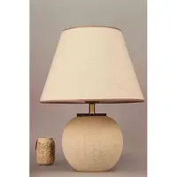 Opviq , Hochwertige Tischlampe mit Keramikkörper, Cremefarben, Ø35 h: 20 cm, Höhe: 45 cm | Fassung: 1 x E27 Max 40 W | Elegantes Design für modernes Wohnen, ohne Glühbirne.