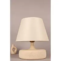 Opviq , Hochwertige Tischlampe mit Keramikkörper, Cremefarben, Ø30 h: 20 cm | Höhe: 35 cm | Fassung: 1 x E27 max. 40 W | Elegantes Design für jeden Raum, IP20.