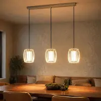 Globo Lighting LED Pendelleuchte, 3-flammig, Glas, höhenverstellbar, H120cm
