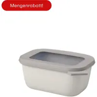 Mepal Multischüssel Cirqula - Mikrowellengeschirr - Multikom rechteckig 750 ml - Nordic white - Meal prep box - Frischhaltedosen mit Deckel